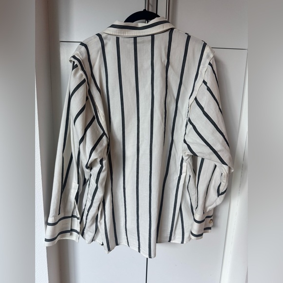Zara STRIPED RUSTIC SHIRT size Large - Picture 2 of 4